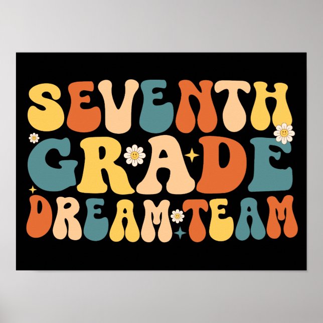 Seventh Grade Dream Team Back To School Poster (Front)