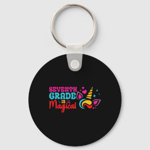 Seventh Grade Is Magical Unicorn Funny Back To Sch Key Ring