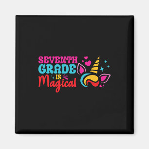 Seventh Grade Is Magical Unicorn Funny Back To Sch Magnet