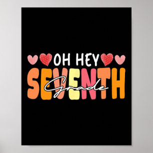 Seventh Grade Kids Girl Back To School Students Te Poster