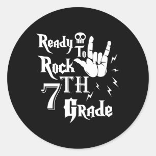 Seventh Grade Ready To Rock 2nd Grade Back To Scho Classic Round Sticker