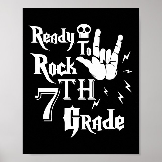 Seventh Grade Ready To Rock 2nd Grade Back To Scho Poster (Front)
