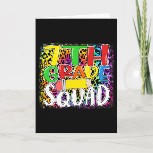 Seventh Grade Squad Leopard Byck To School 7th Gra Card