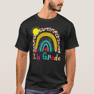 Seventh Grade Teacher Leopard Rainbow 7th Grade Te T-Shirt