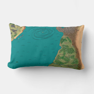 Seventh Night World Map Lumbar Cushion