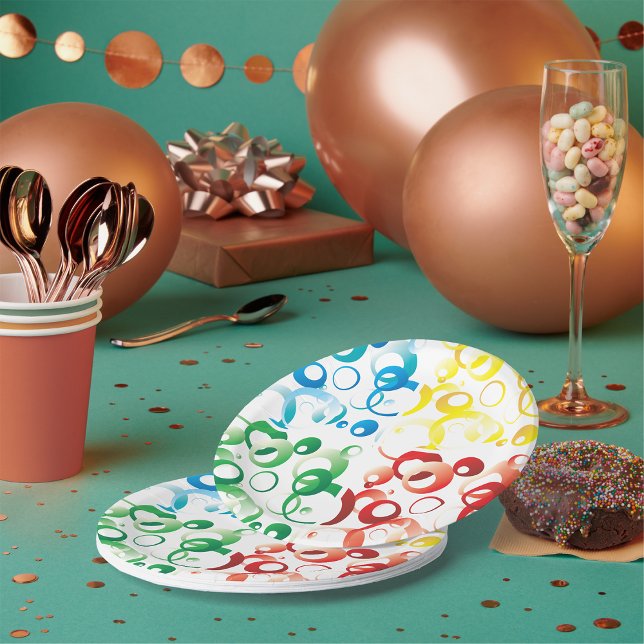 Seventies Colour And Shapes Paper Plates (Creator Uploaded)