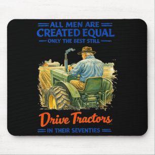 Seventies Men Farm Tractor Vintage Quote Farmer Mouse Pad