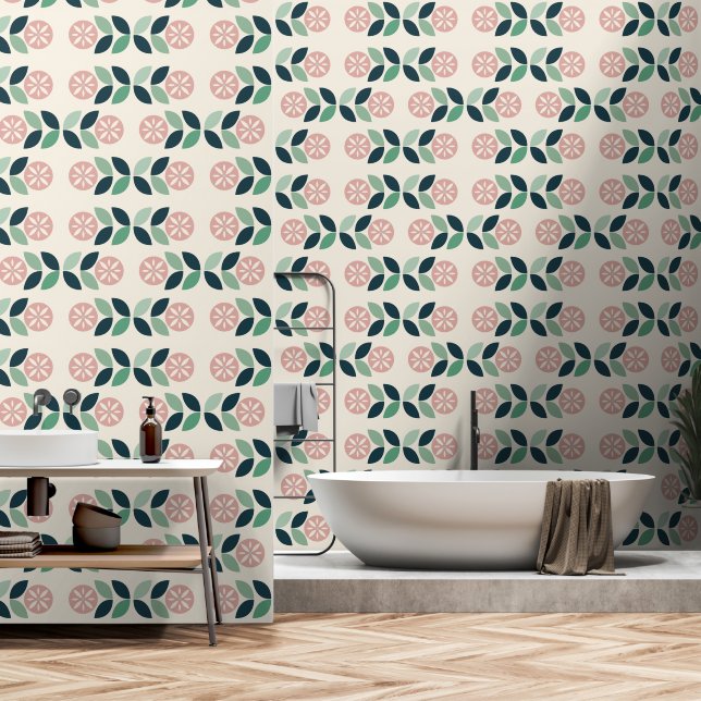 Seventies Mod flower pattern Wallpaper (Bathroom)