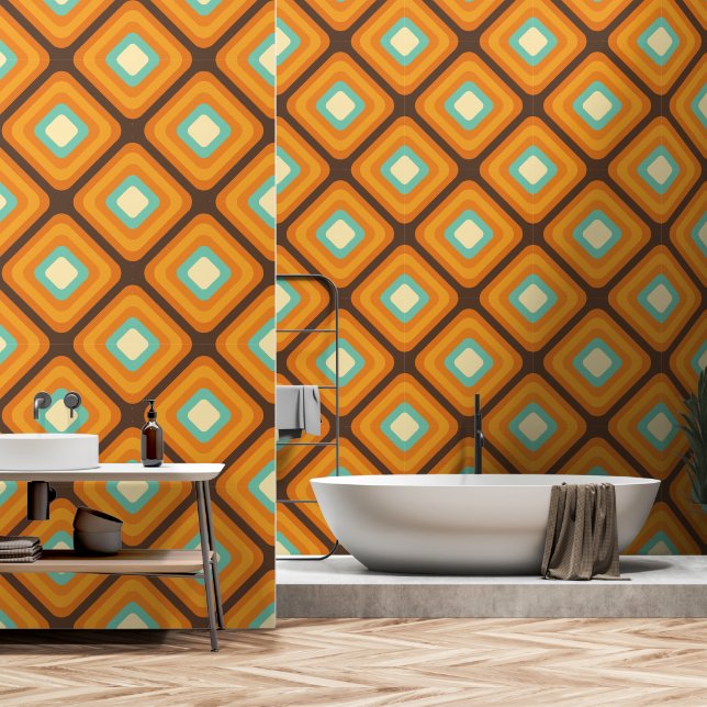 Seventies Mod pattern Wallpaper (Bathroom)