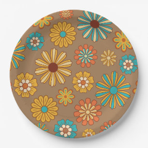 Seventies Retro Good Days Are Coming Paper Plate