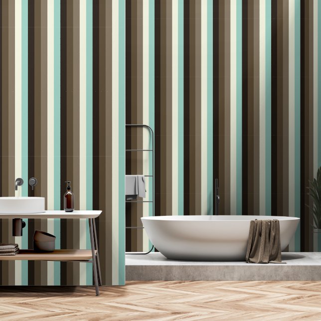 Seventies stripe pattern wallpaper (Bathroom)