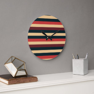 Seventies Stripes Large Clock