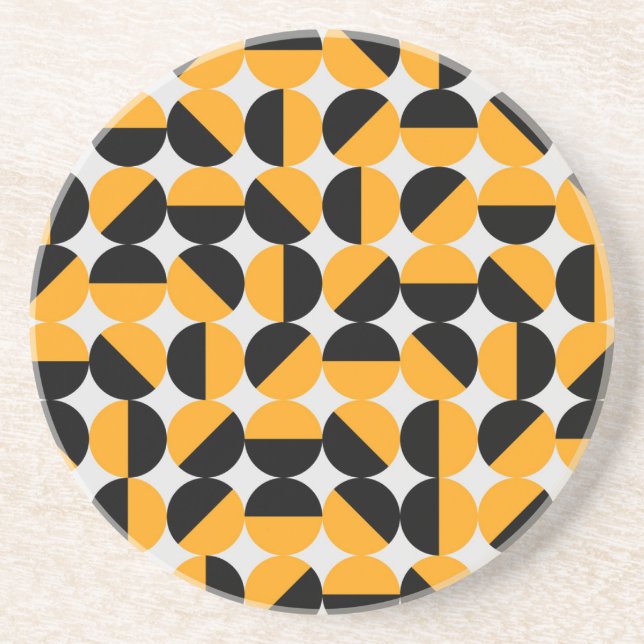 Seventies style, geometric half circles. coaster (Front)