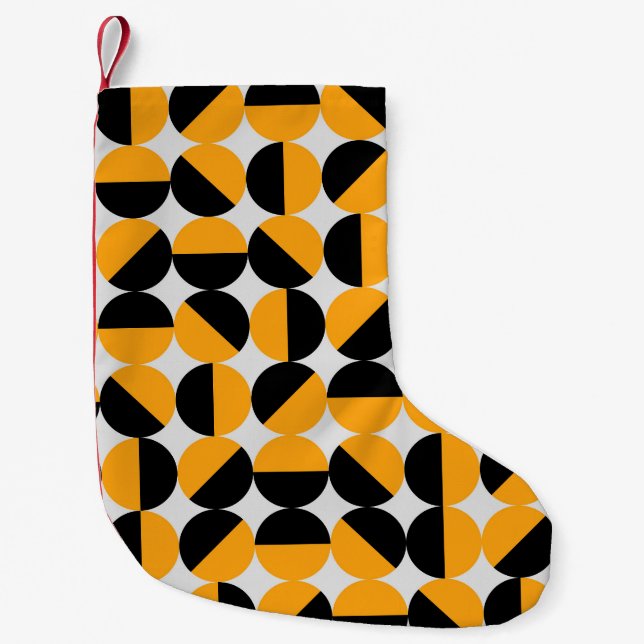 Seventies style, geometric half circles. small christmas stocking (Front)