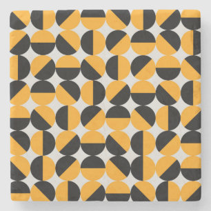 Seventies style, geometric half circles. stone coaster