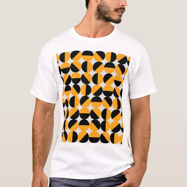 Seventies style, geometric half circles. T-Shirt (Front)