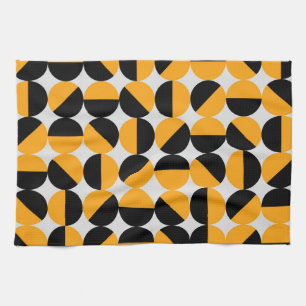 Seventies style, geometric half circles. tea towel