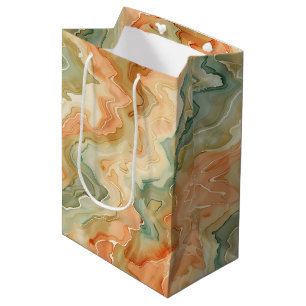 Seventies Vibes Orange Green Groovy Birthday Medium Gift Bag