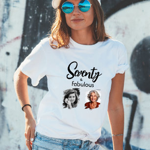Seventy and Fabulous 2 Photo 70th Birthday T-Shirt