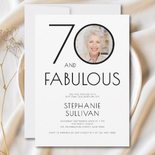 Seventy and Fabulous 70th Birthday Party Photo Invitation