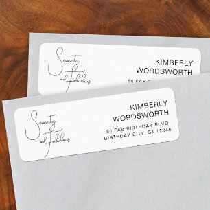 Seventy and Fabulous 70th Birthday Return Address Label
