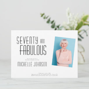 Seventy and Fabulous Photo 70th Birthday Party Invitation