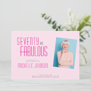 Seventy and Fabulous Photo 70th Birthday Party Invitation