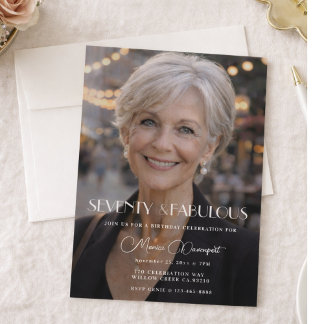 Seventy and Fabulous Photo 70th Birthday Party Invitation