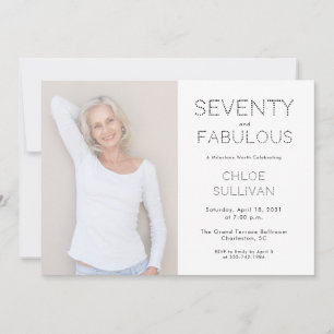 Seventy and Fabulous Photo 70th Birthday Party Invitation