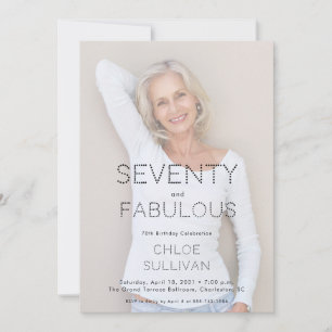 Seventy and Fabulous Photo 70th Birthday Party Invitation
