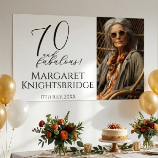 Seventy and Fabulous Photo 70th Birthday Party Poster