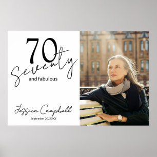 Seventy and Fabulous Photo 70th Birthday Party  Poster