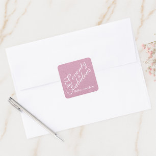 Seventy and Fabulous Pink Glitter Script Emblem Square Sticker