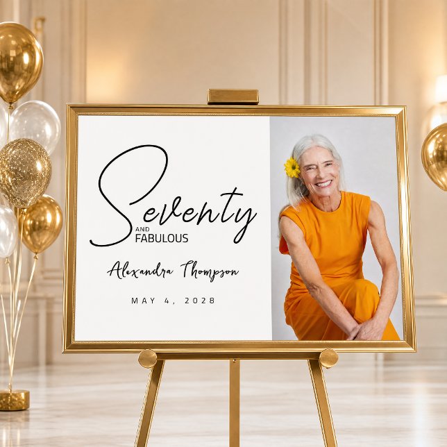 Seventy and Fabulous Script 70th Birthday Party Poster (Creator Uploaded)