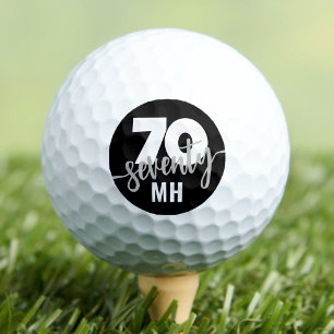 Seventy Black 70th Birthday Golf Balls