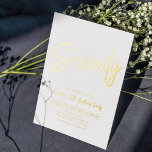 Seventy | Chic Foil Script 70th Birthday Party<br><div class="desc">Celebrate your special day with this stylish 70th birthday party foil invitation. This design features a chic script lettering "Seventy" with a clean layout. You can choose real foil stamp colour(Gold,  Silver,  Rose gold). More designs and party supplies are available at my shop BaraBomDesign.</div>