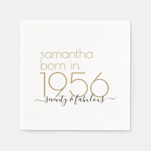 Seventy Fabulous Born 1956 70th Birthday Party Napkin