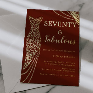 Seventy & Fabulous Burgundy & Gold 70th Birthday 