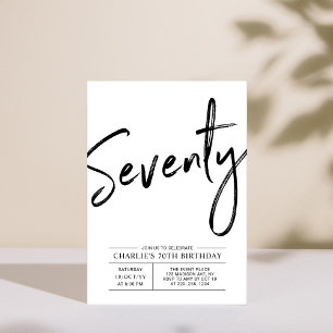 Seventy   Modern 70th Birthday Party Invitation