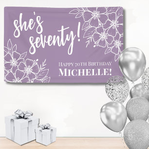 Seventy Purple 70th Birthday Party Banner