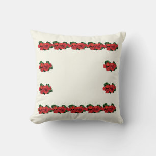 Several Red Geraniums Cushion