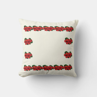 Several Red Geraniums Cushion