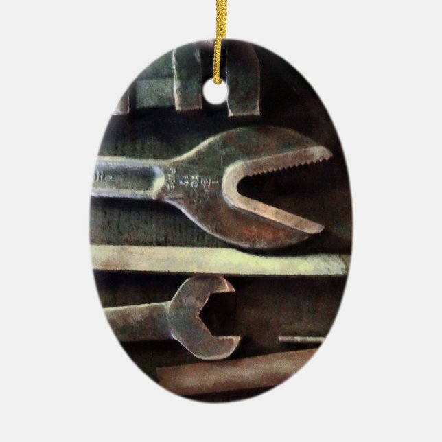 Several Wrenches Ceramic Ornament (Front)