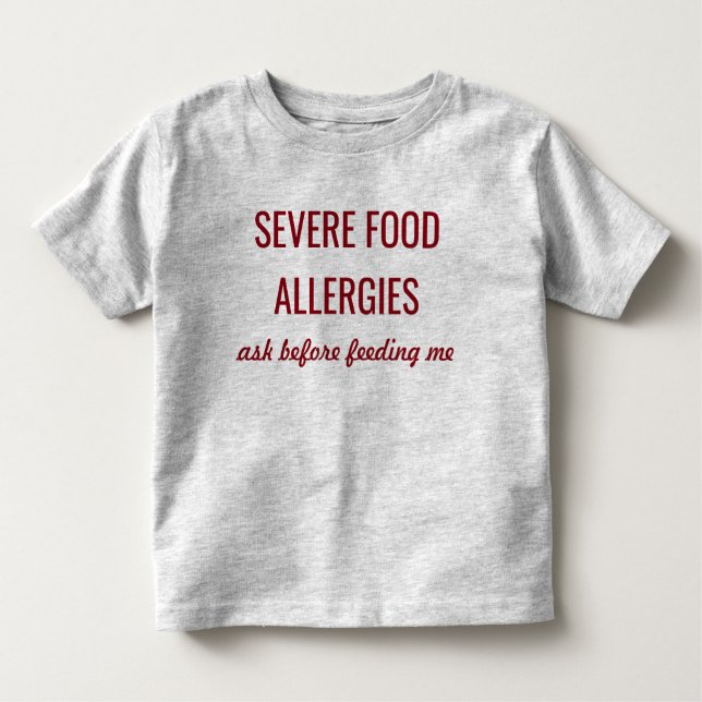 Severe Food Allergies Medical Alert Shirt (Front)