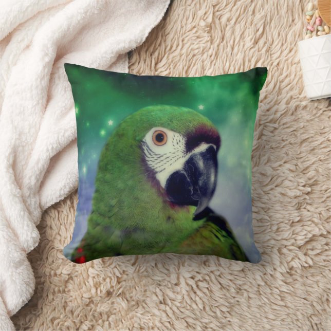 Severe Macaw Parrot Close Up  Cushion (Blanket)