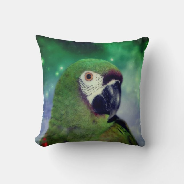 Severe Macaw Parrot Close Up  Cushion (Front)