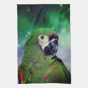 Severe Macaw Parrot Close Up Tea Towel