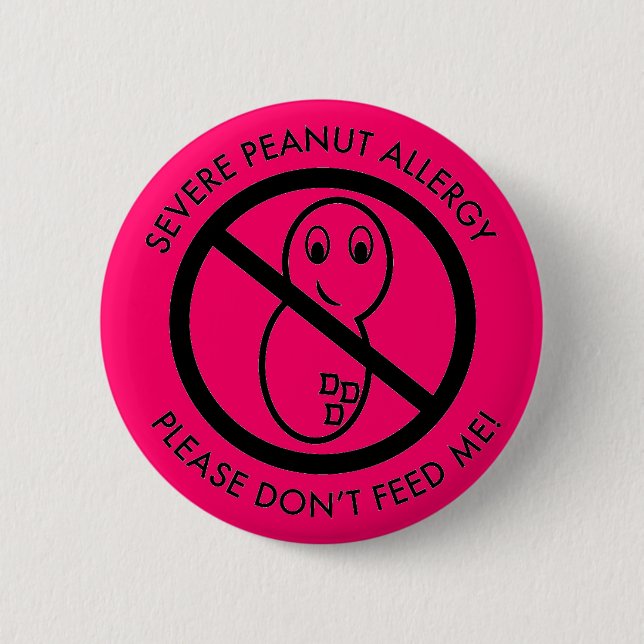 Severe Peanut Allergy Button (Front)