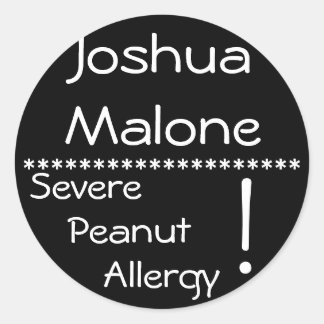 Severe Peanut Allergy Label