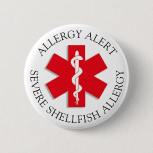 Severe SHELLFISH Allergy Alert Button
